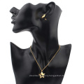 18K Gold Plated Star Pendant Women Wedding High Quality Jewelry Set Earrings and Necklace